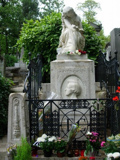 Šopenas palaidotas Per Lašezo kapinėse Paryžiuje